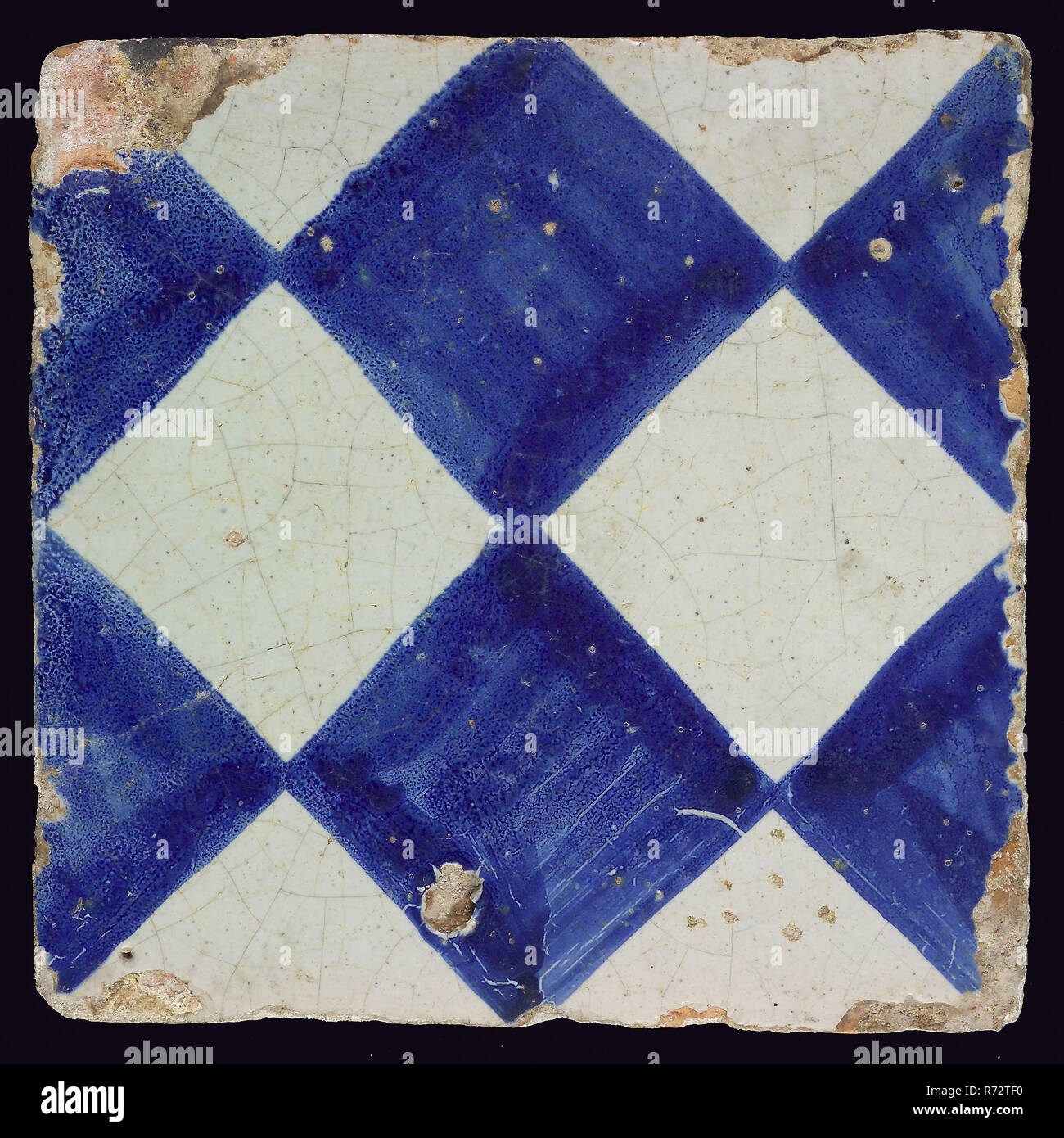 Check Pattern Tiles Ornament tile, light blue on gray, with brushed check pattern, as ...