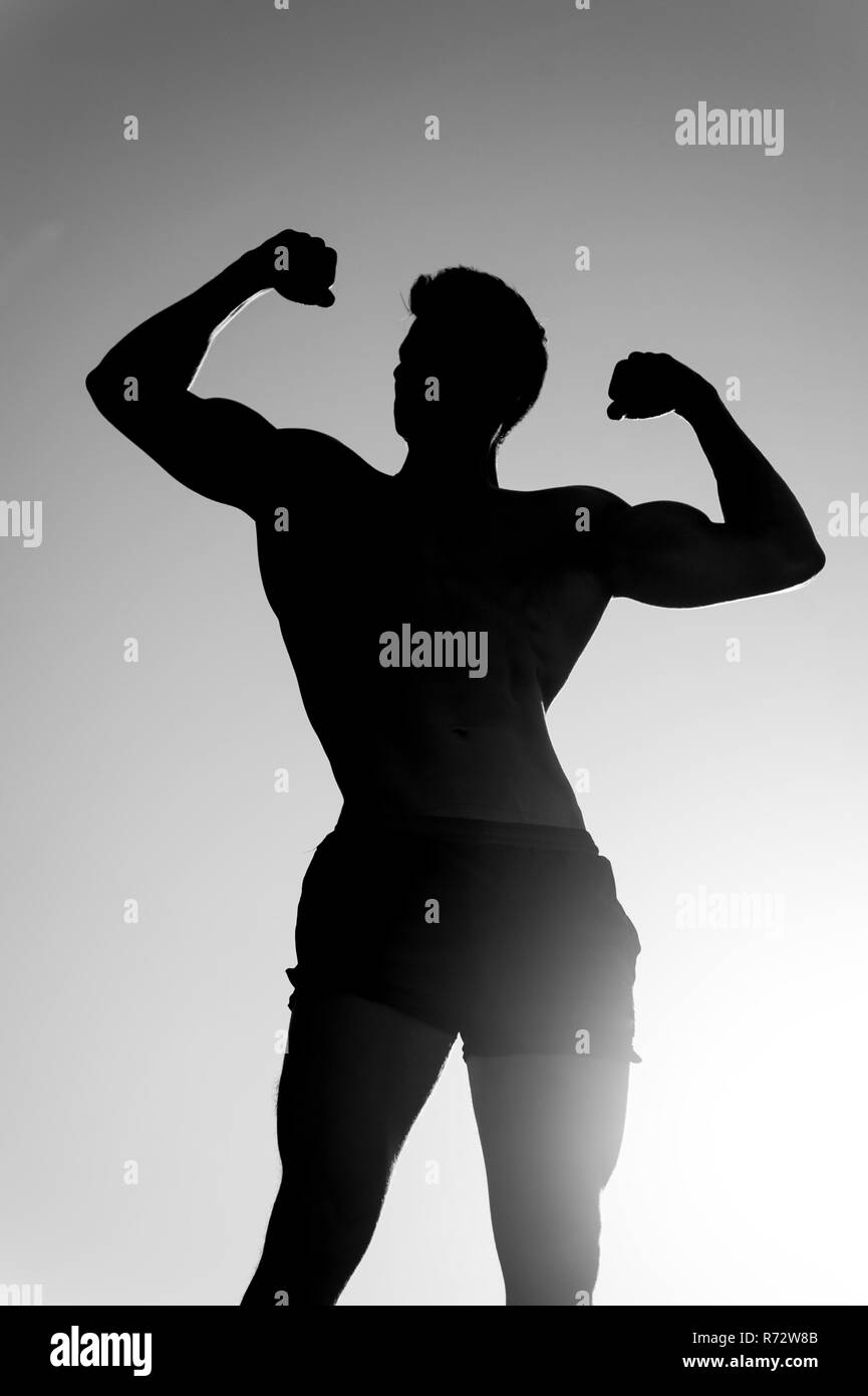 Silhouette Strong Man High Resolution Stock Photography And Images Alamy