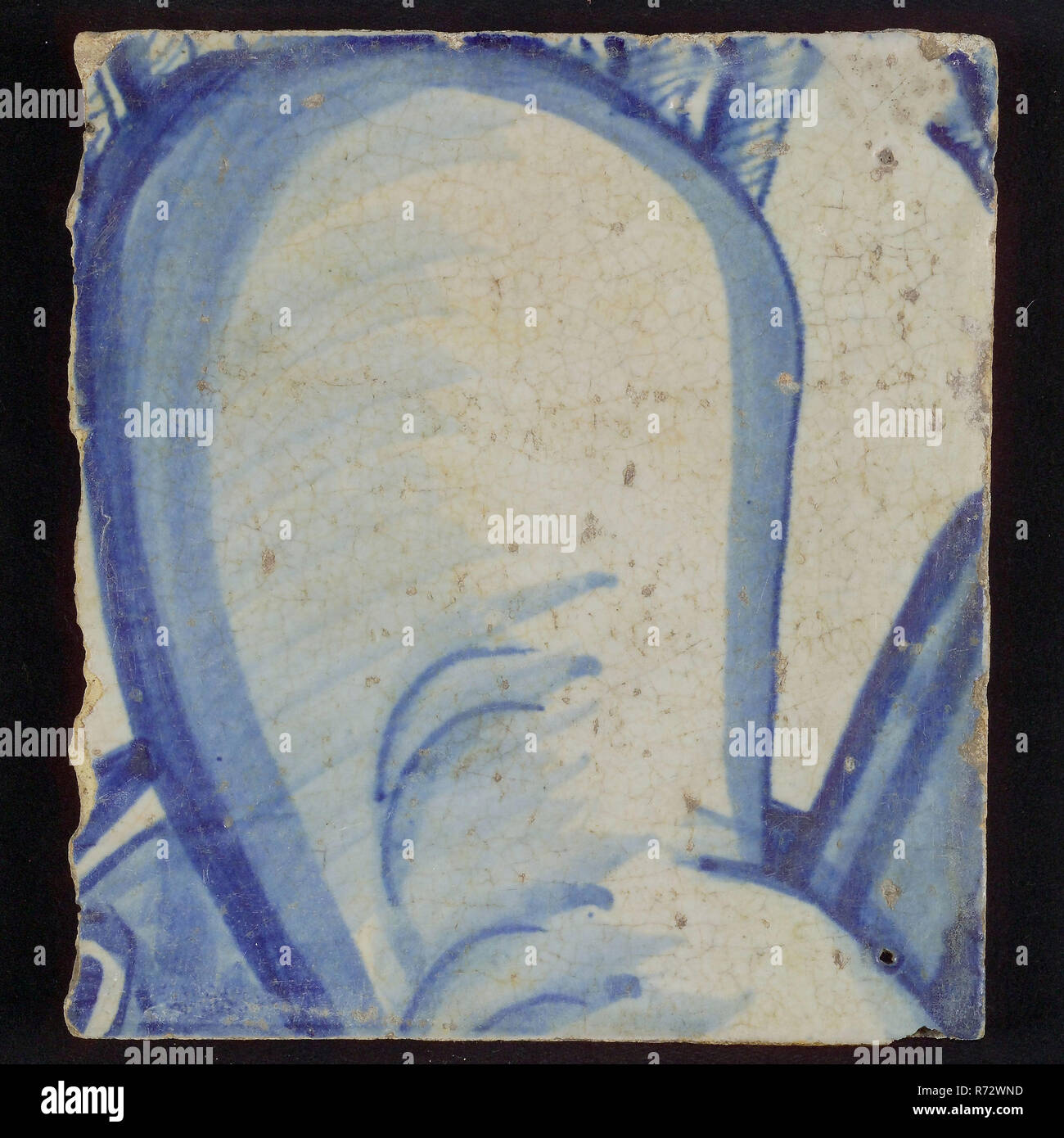 Tile with blue arm , tile picture footage fragment ceramics pottery