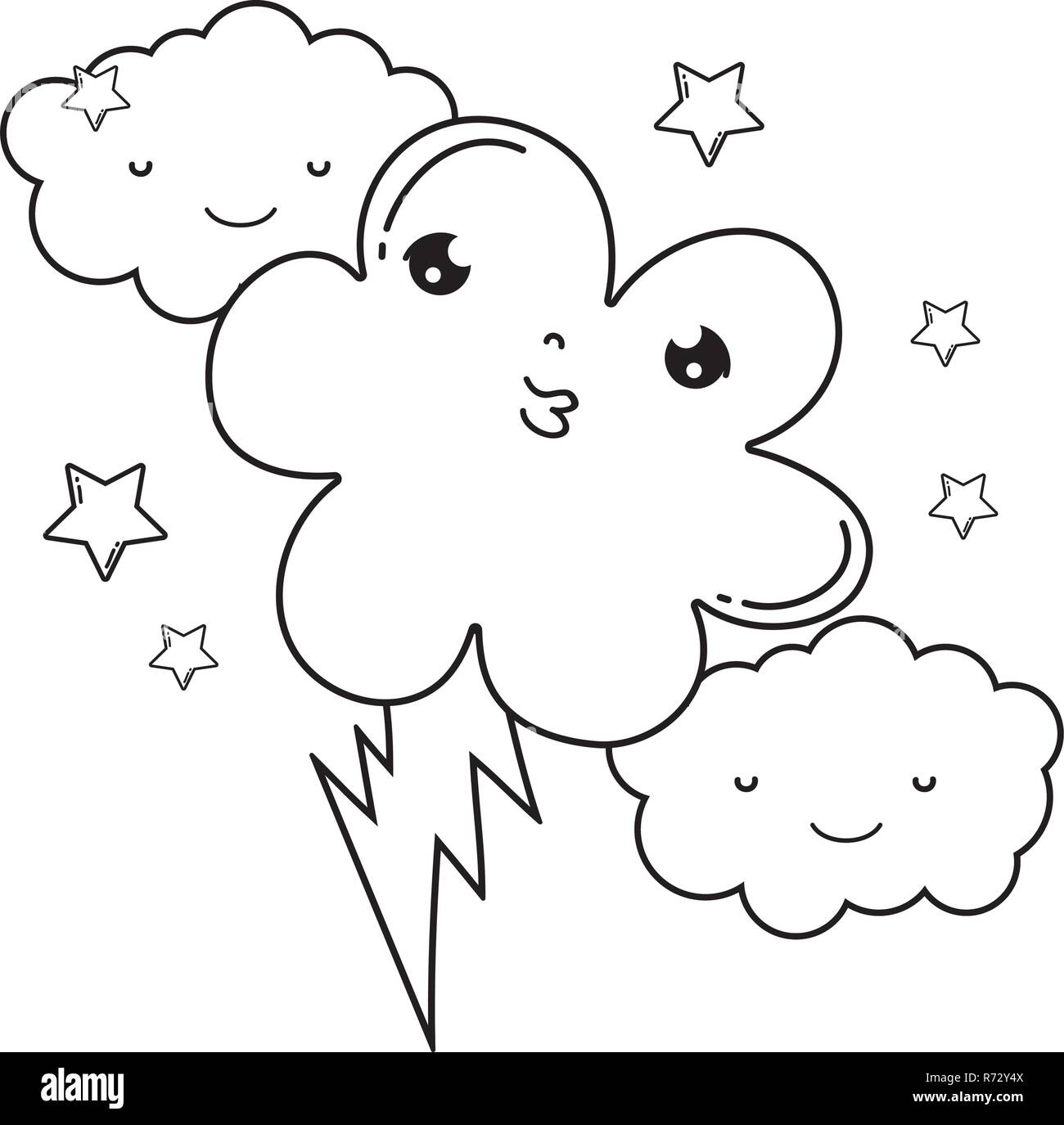 cute cloud kawaii character Stock Vector Image & Art - Alamy