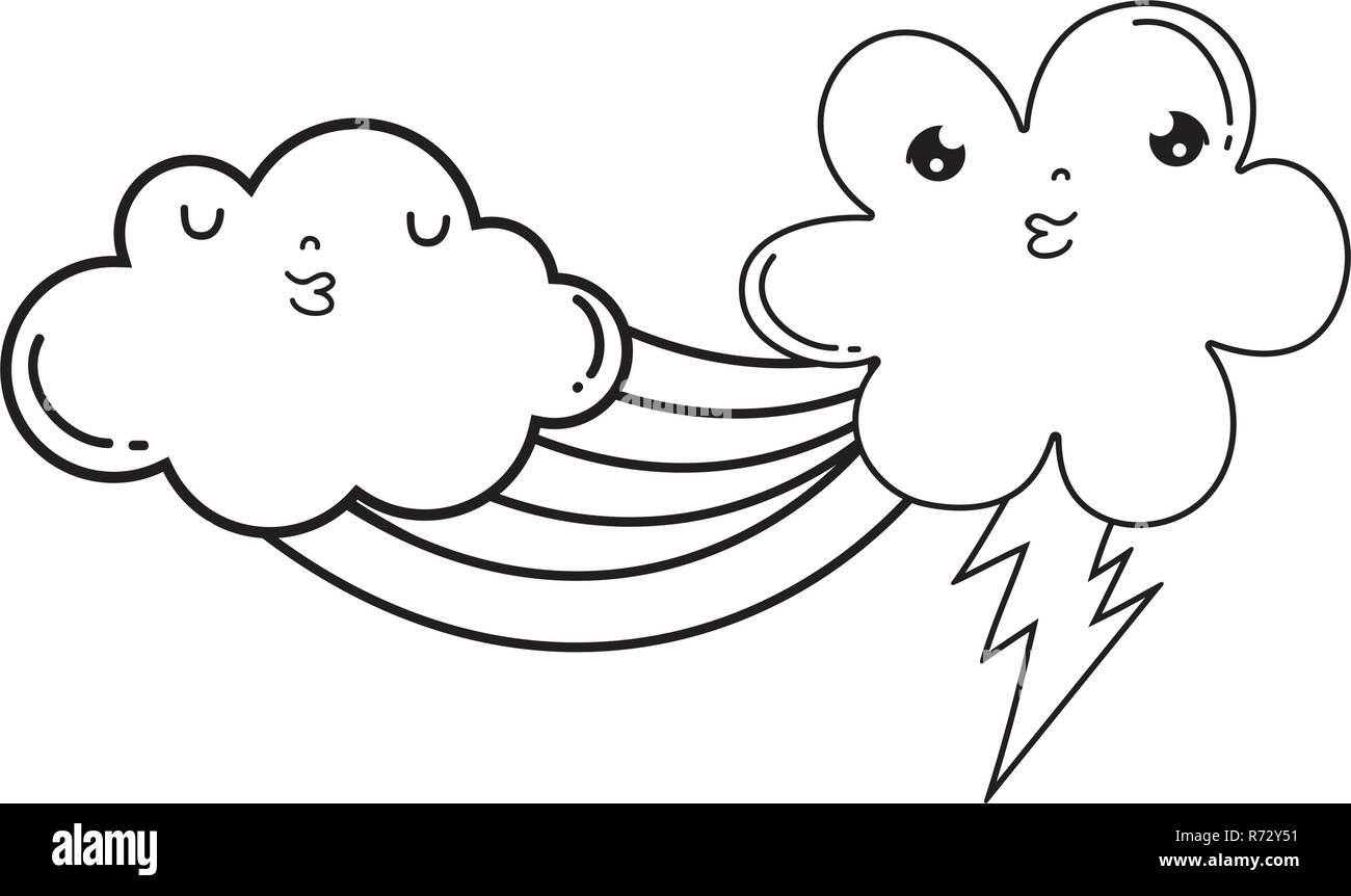 cute cloud with rainbow kawaii character Stock Vector Image & Art - Alamy