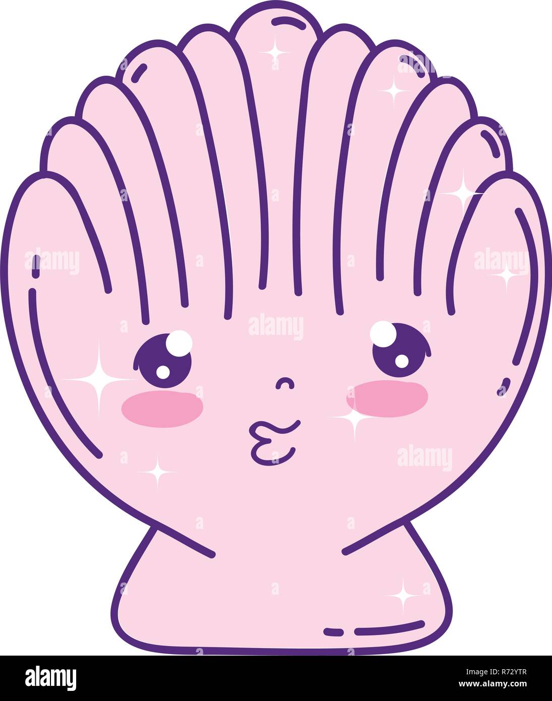 cute shell kawaii character Stock Vector Image & Art - Alamy