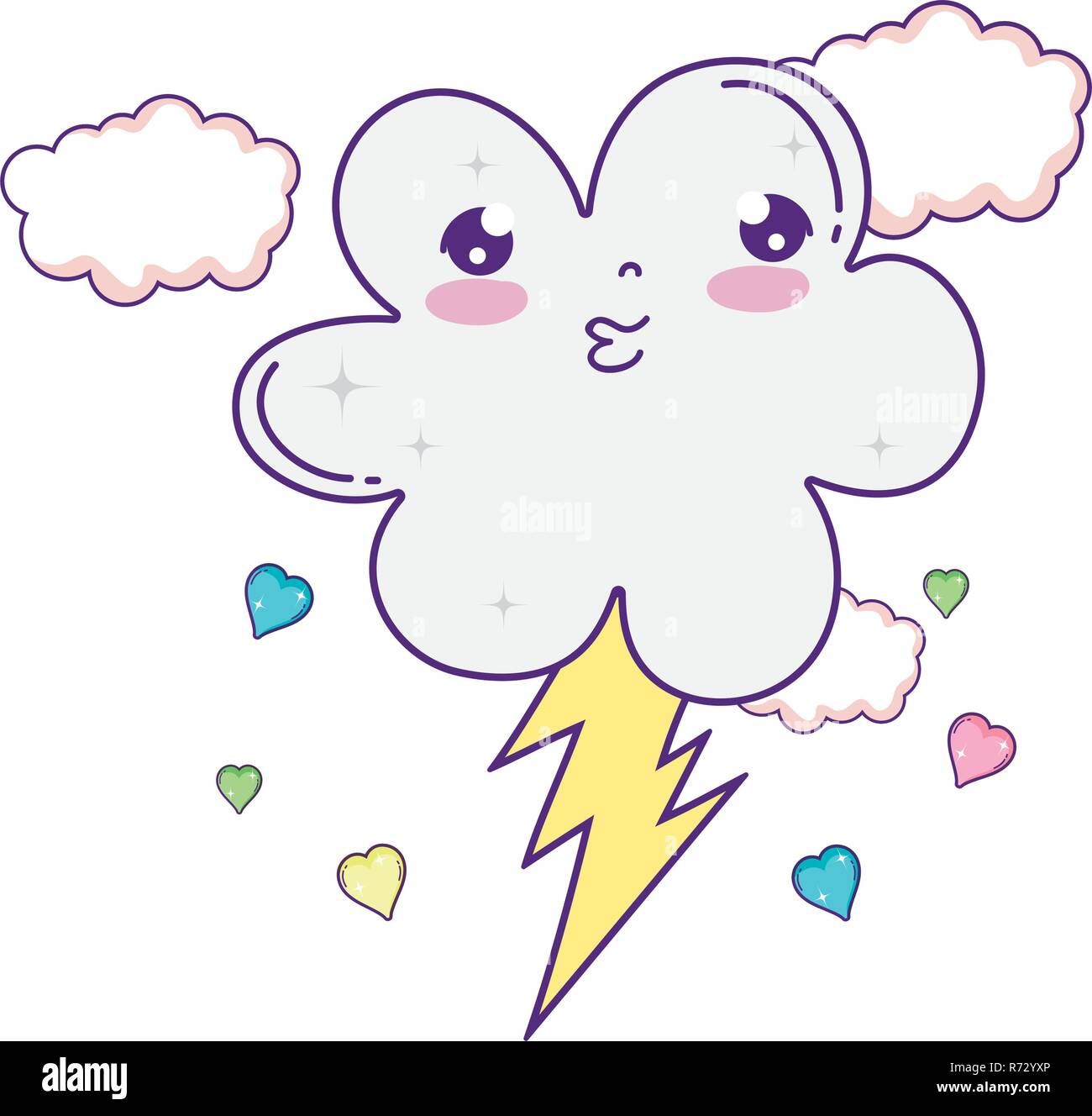 cute cloud kawaii character Stock Vector Image & Art - Alamy