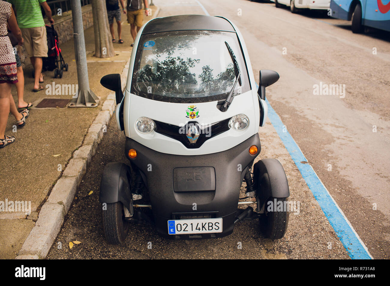 BARCELONA, SPANISH APRIL 07, 2018 Renault Twizy Z.E electric car