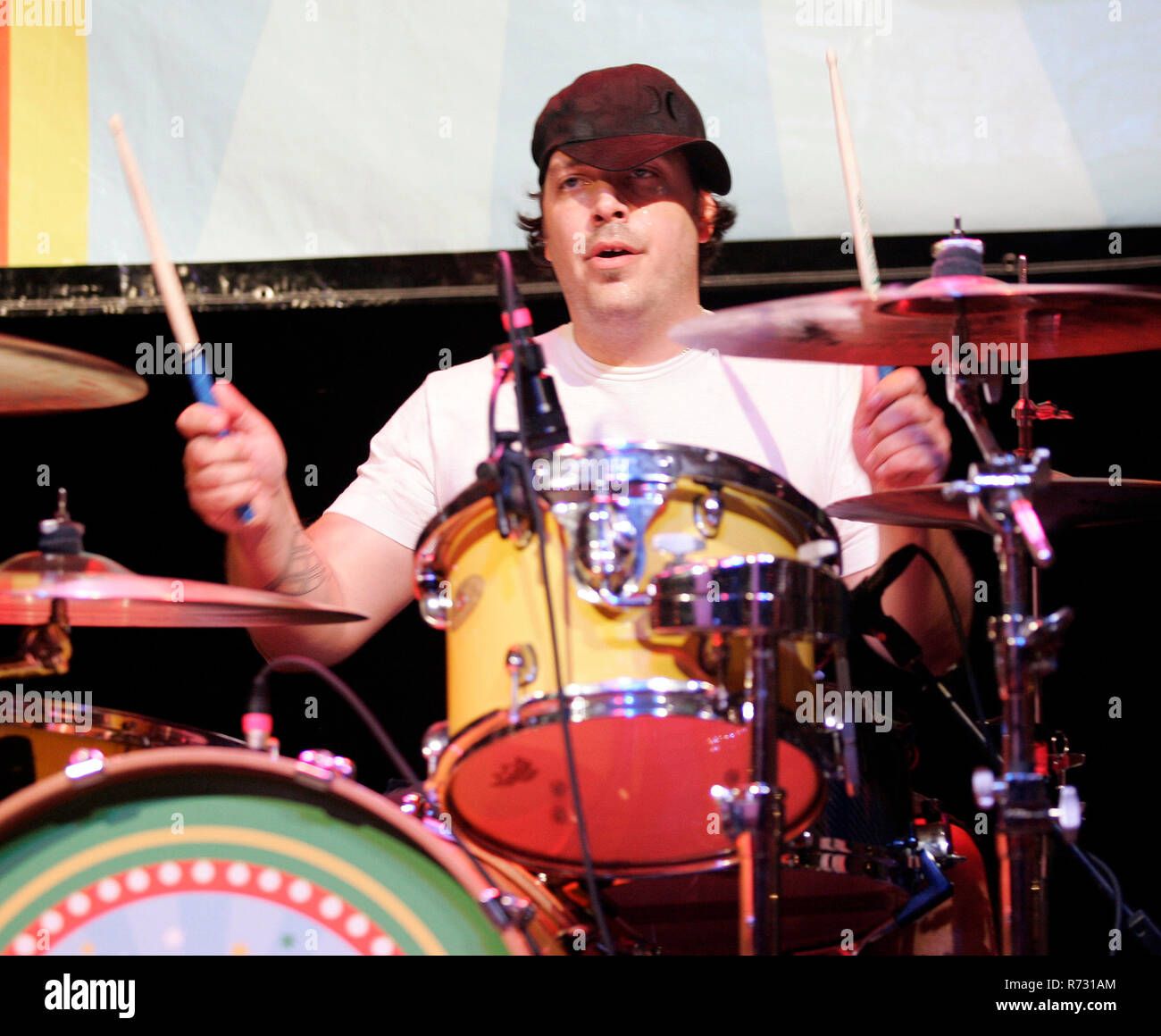 Vinnie Fiorello with Less Than Jake performs in concert at Club Revolution, in Ft. Lauderdale Florida on July 23, 2007. Stock Photo