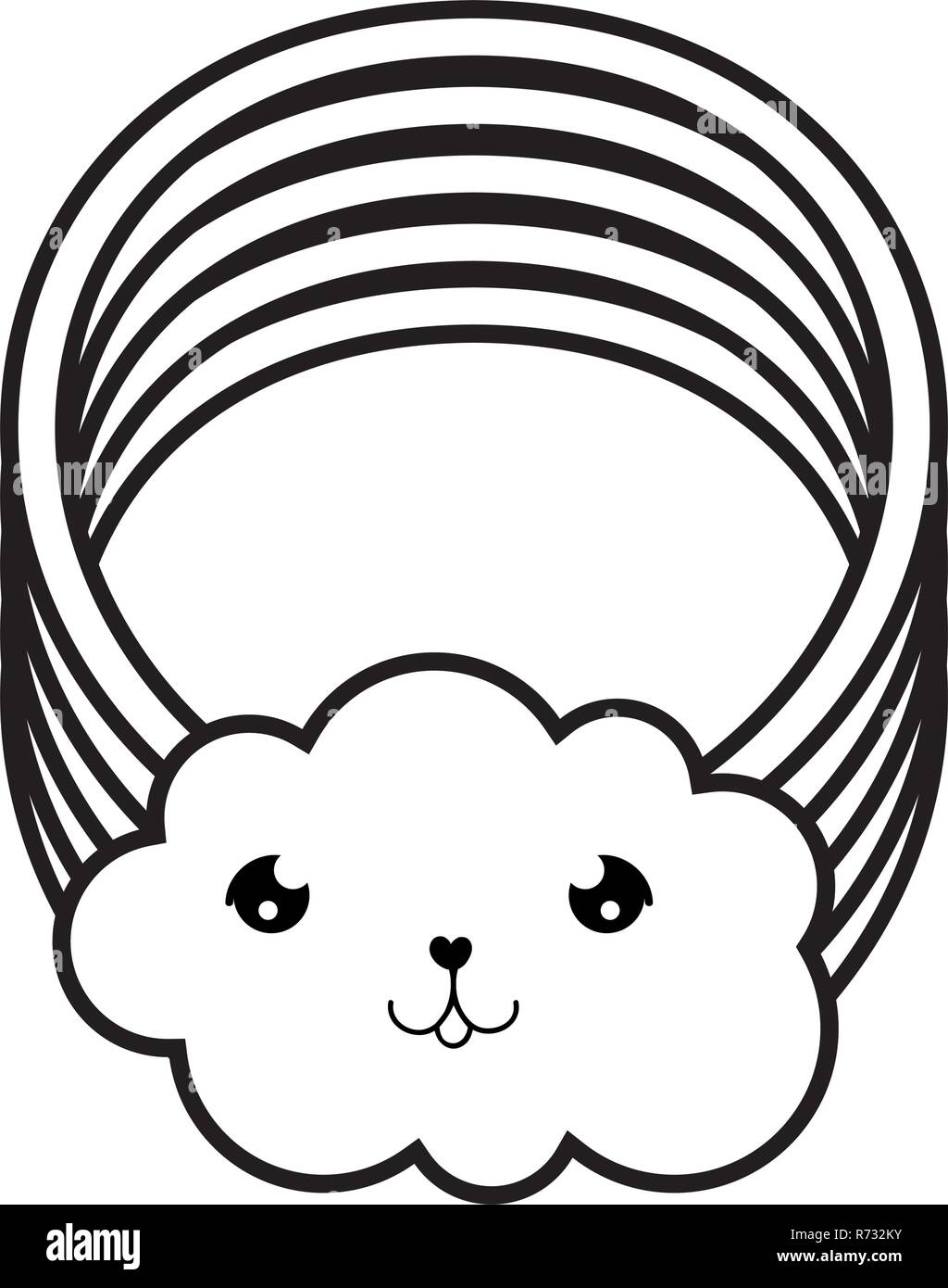 cute cloud with rainbow kawaii character Stock Vector Image & Art - Alamy