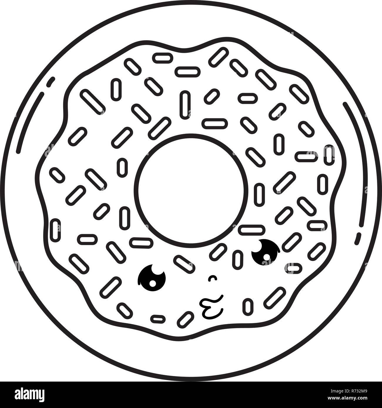 sweet donut kawaii character Stock Vector