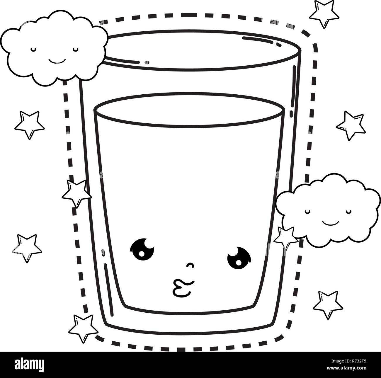 milk glass kawaii character Stock Vector Image & Art Alamy