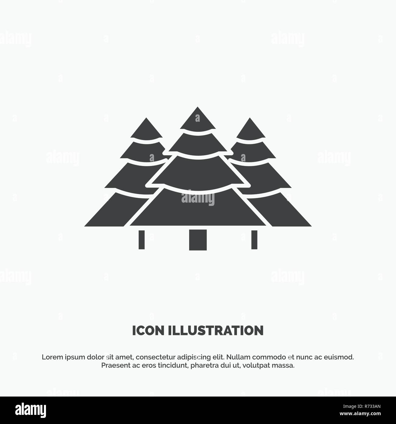 forest, camping, jungle, tree, pines Icon. glyph vector gray symbol for UI and UX, website or mobile application Stock Vector