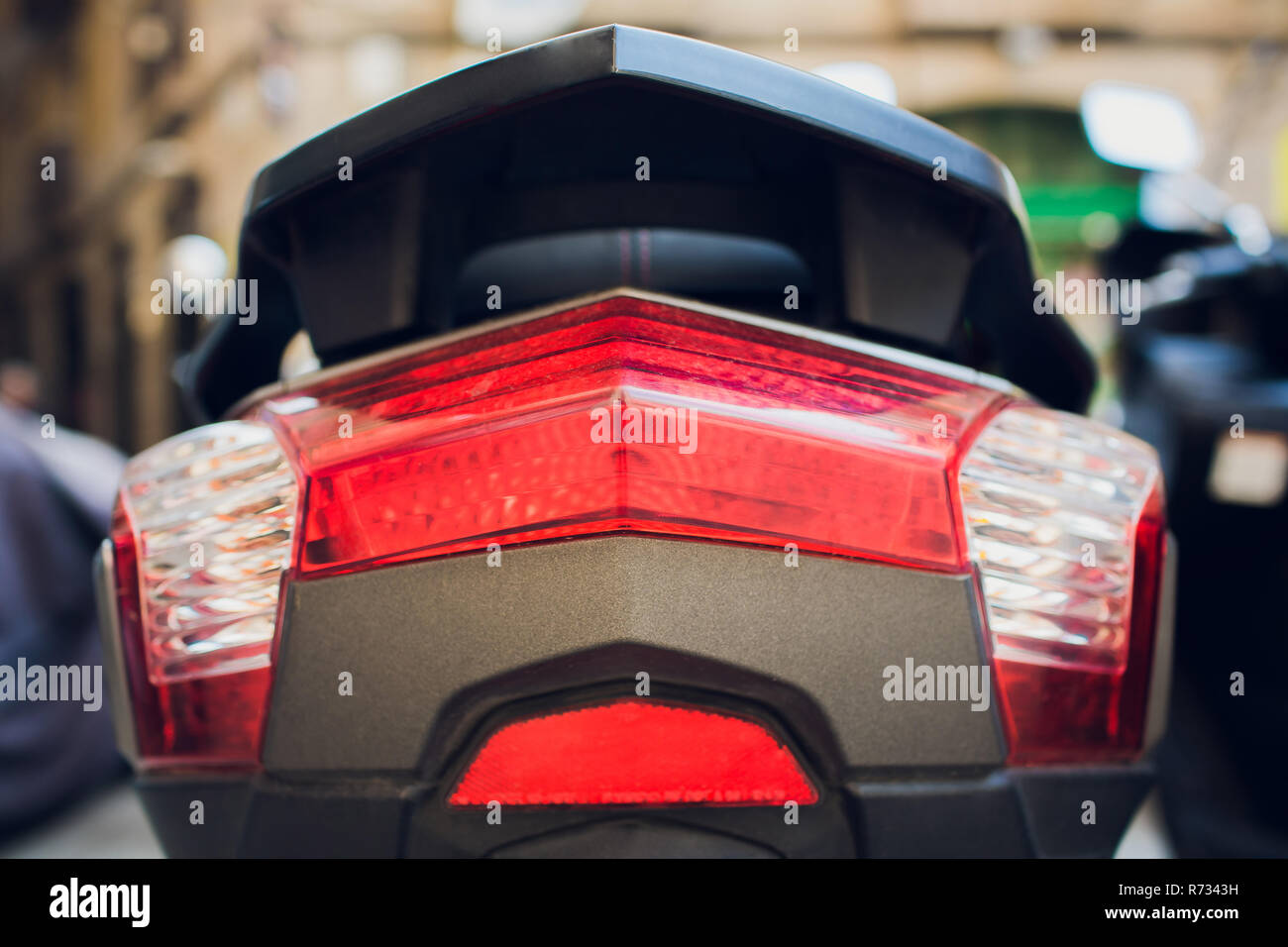 scooter tail light. Back of motorcycle. Motorbike Detail Stock Photo Alamy