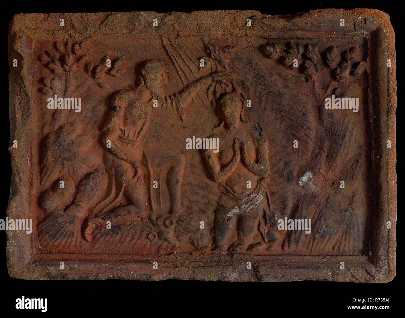 Hearthstone, 'Antwerp', With Narrow Frame, With The Baptism Of Jesus, Hearth  Fireplace Part Ceramic Brick, Baked Hearthstone Of The Antwerp Type With  Narrow Frame Depicting Jesus Baptized By John In The Jordan (