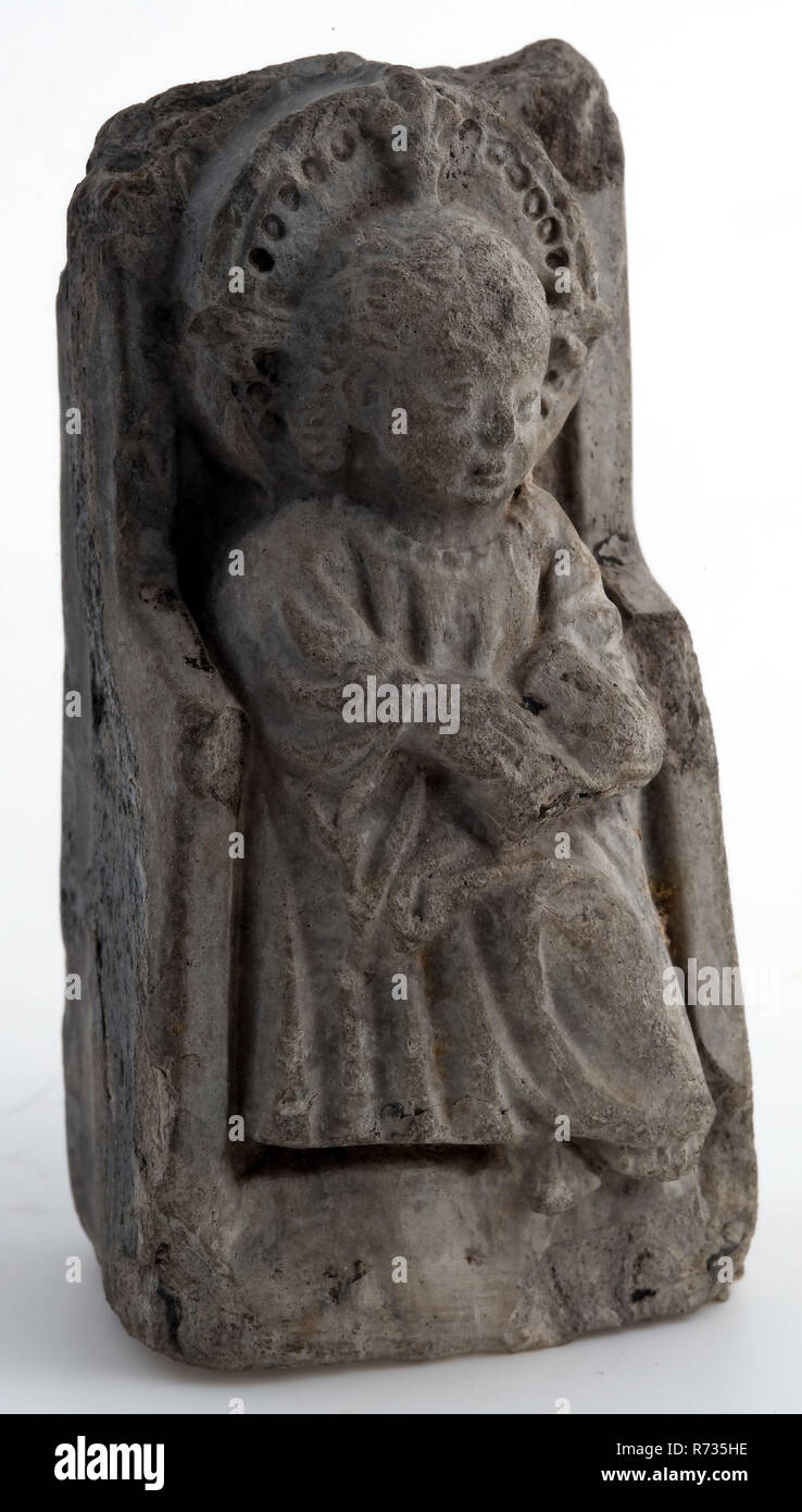 Image with Christ Child, reading in high chair, sculpture footage earth