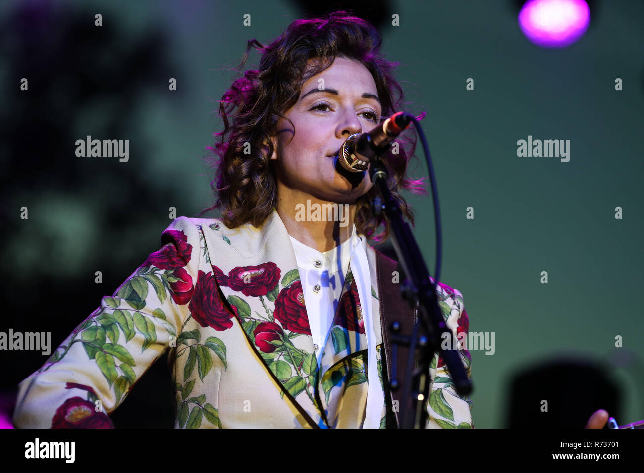 CALABASAS, LOS ANGELES, CA, USA - DECEMBER 02: Singer Brandi Carlile performs onstage at the One Love Malibu Festival Benefit Concert For Woolsey Fire Stock Photo