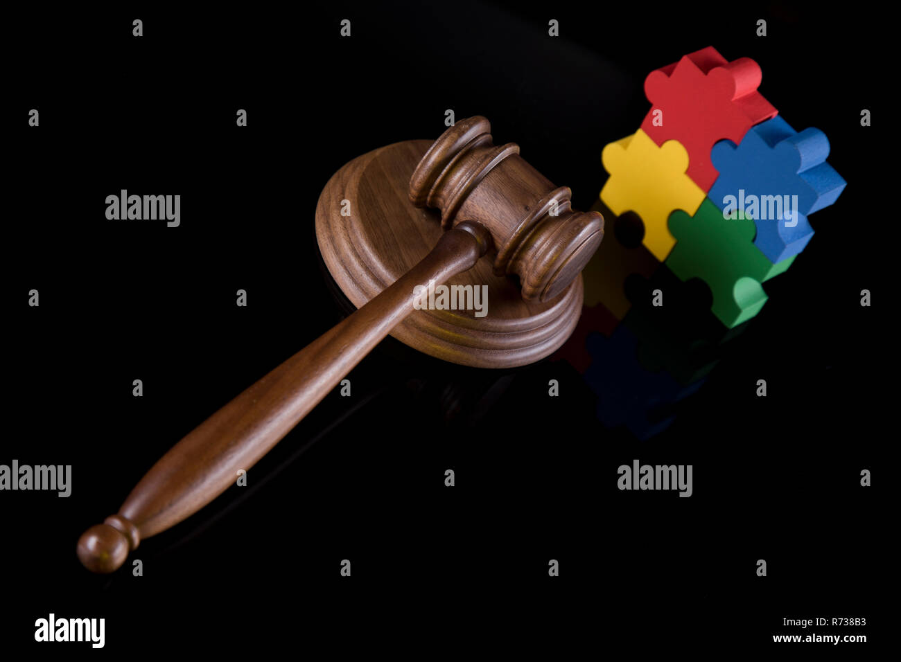 Puzzle, Court gavel,Law theme, mallet of judge Stock Photo Alamy