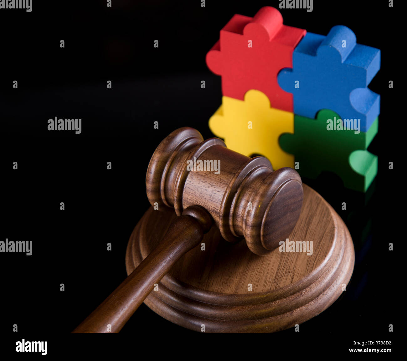 Puzzle, Court gavel,Law theme, mallet of judge Stock Photo Alamy