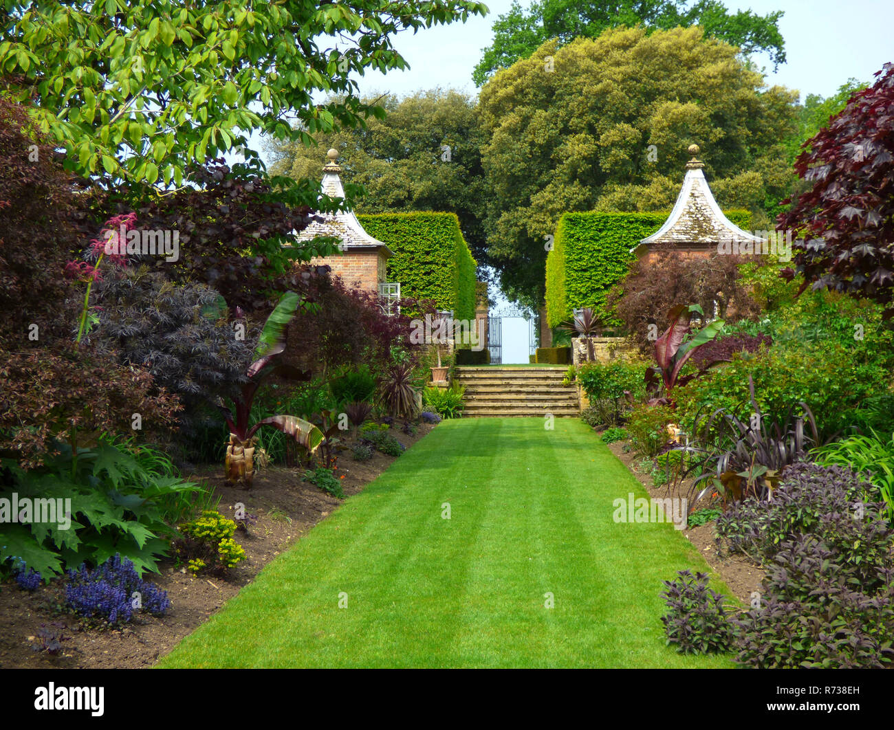 Beautiful gardens in spring at Hidcote Manor Gardens, Hidcote