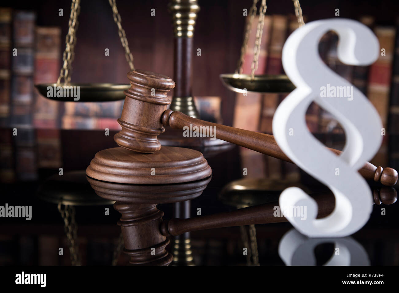 Mallet, Law, legal code and scales of justice concept and paragraph