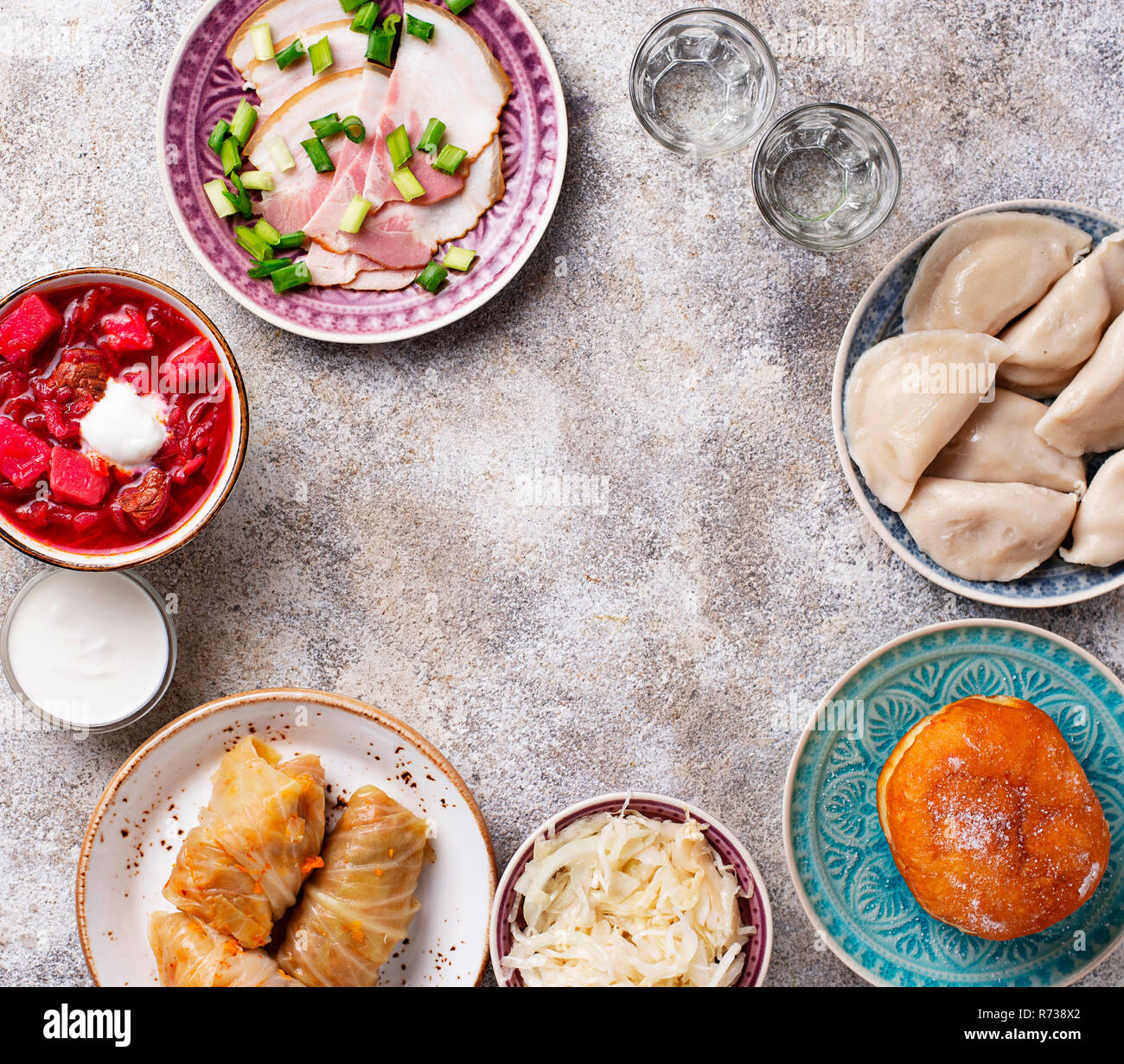 Assortment of traditional Ukrainian food Stock Photo - Alamy