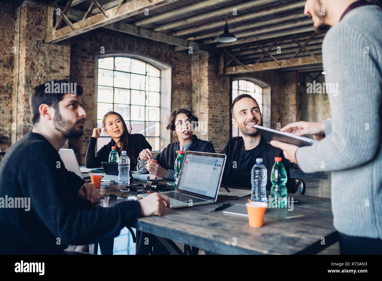 Designers having meeting in studio Stock Photo