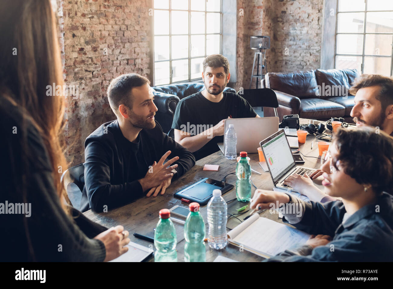 Designers having meeting in studio Stock Photo