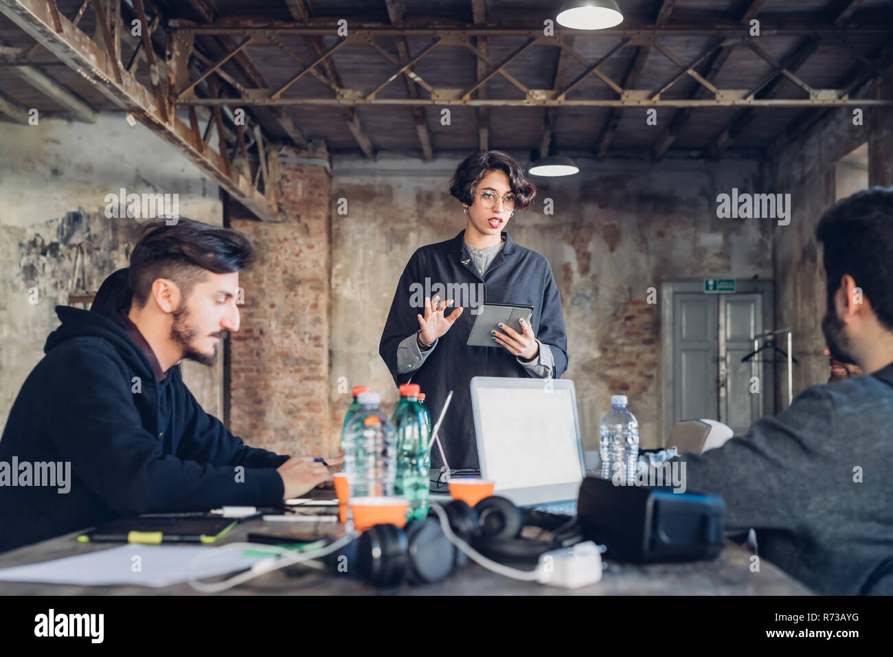 Designers having meeting in studio Stock Photo