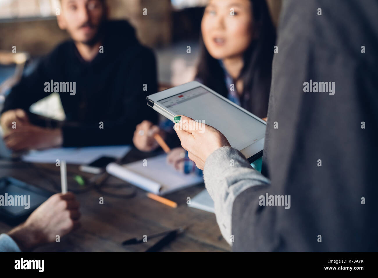 Designers having meeting in studio Stock Photo