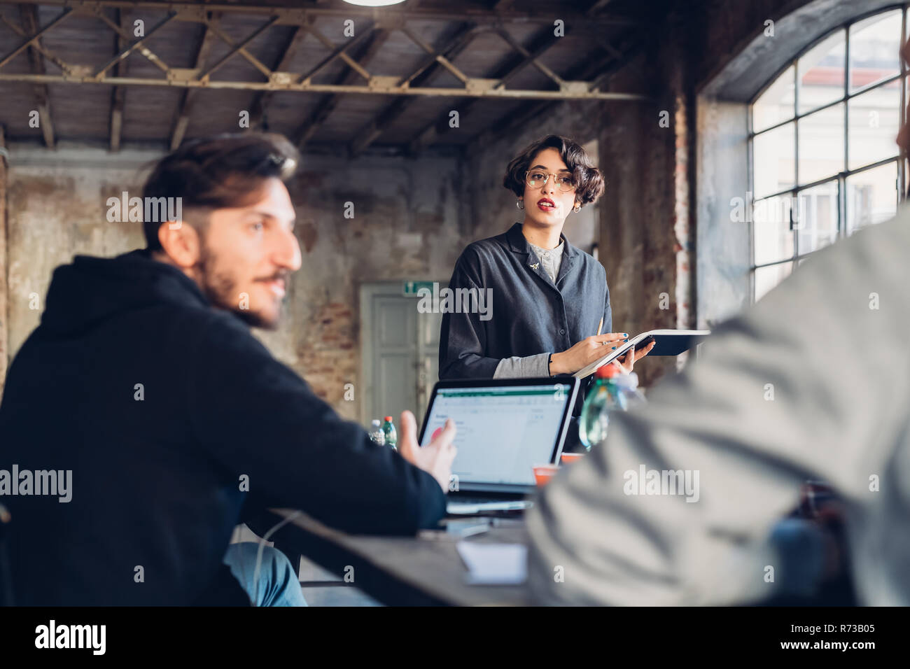 Designers having meeting in studio Stock Photo