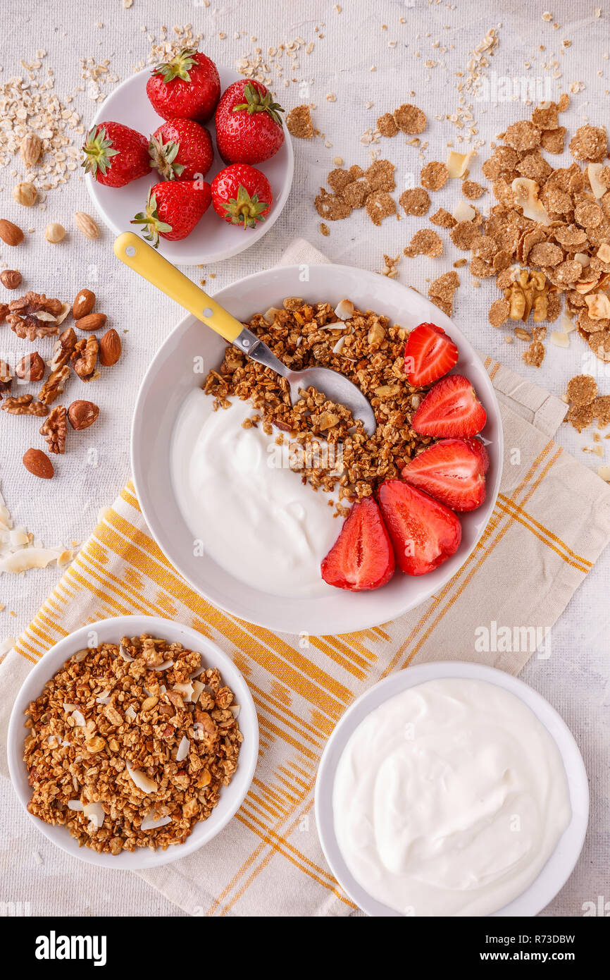 Oat granola breakfast Stock Photo Alamy