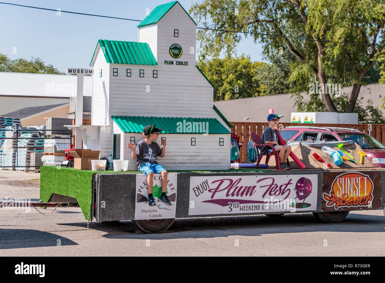 The 2018 Sunflower Festival street parade in Altona, Manitoba, Canada. Stock Photo