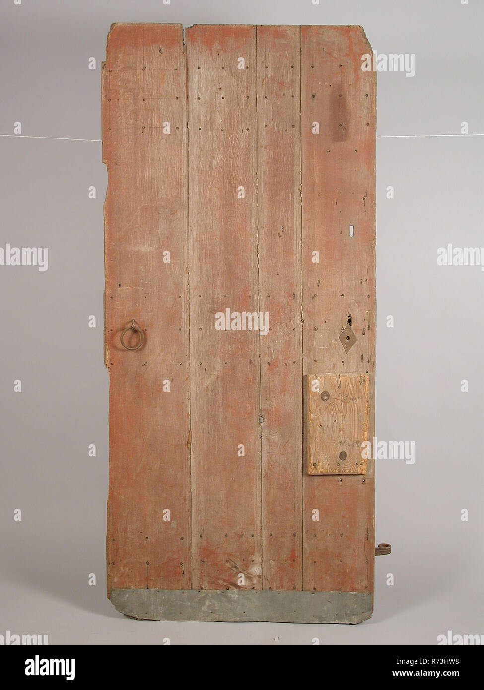 Door With Painting Of Man On The Back Door Building Part Wood Oak