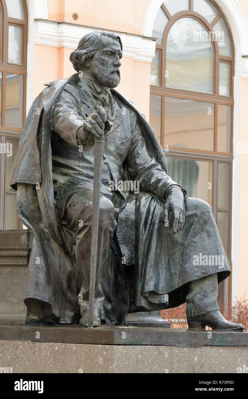 Saint-Petersburg.Russia.March. 14.2018.The monument to the great Russian writer ,a classic of literature,by I. S. Turgenev.It was installed at the Man Stock Photo