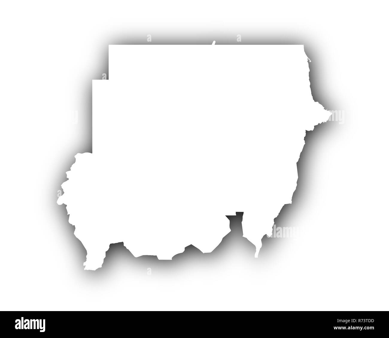 Sudan map black white illustration hi-res stock photography and images ...