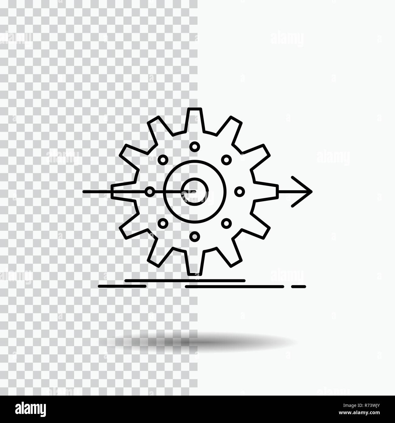 Performance Progress Work Setting Gear Line Icon On Transparent Background Black Icon Vector Illustration Stock Vector Image Art Alamy