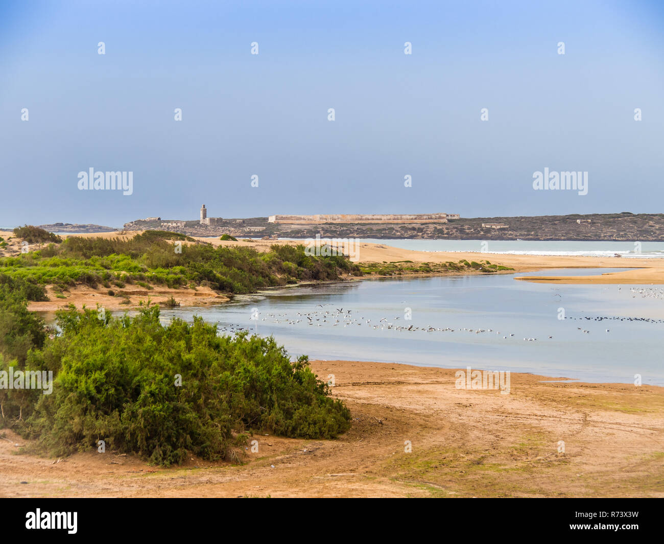 Coast of Diabat near city Essaouira, Morocco Stock Photo