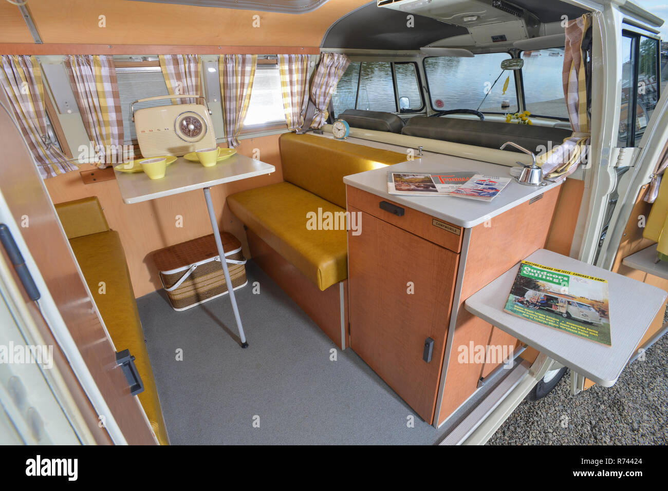 Interior of old camper van hi-res stock photography and images - Alamy