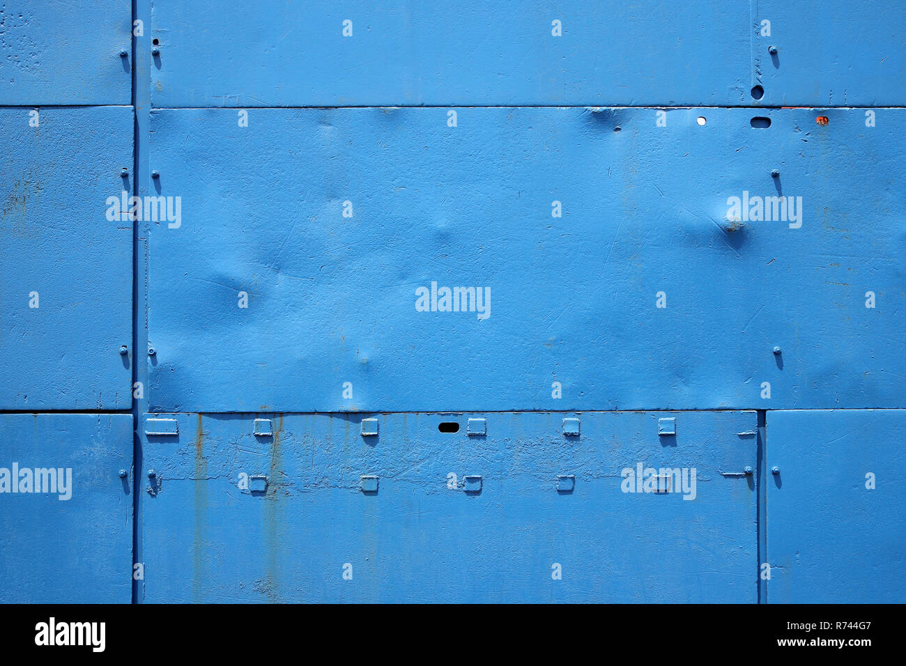 Blue painted metal surface. Abstract backgrund. Template Stock Photo