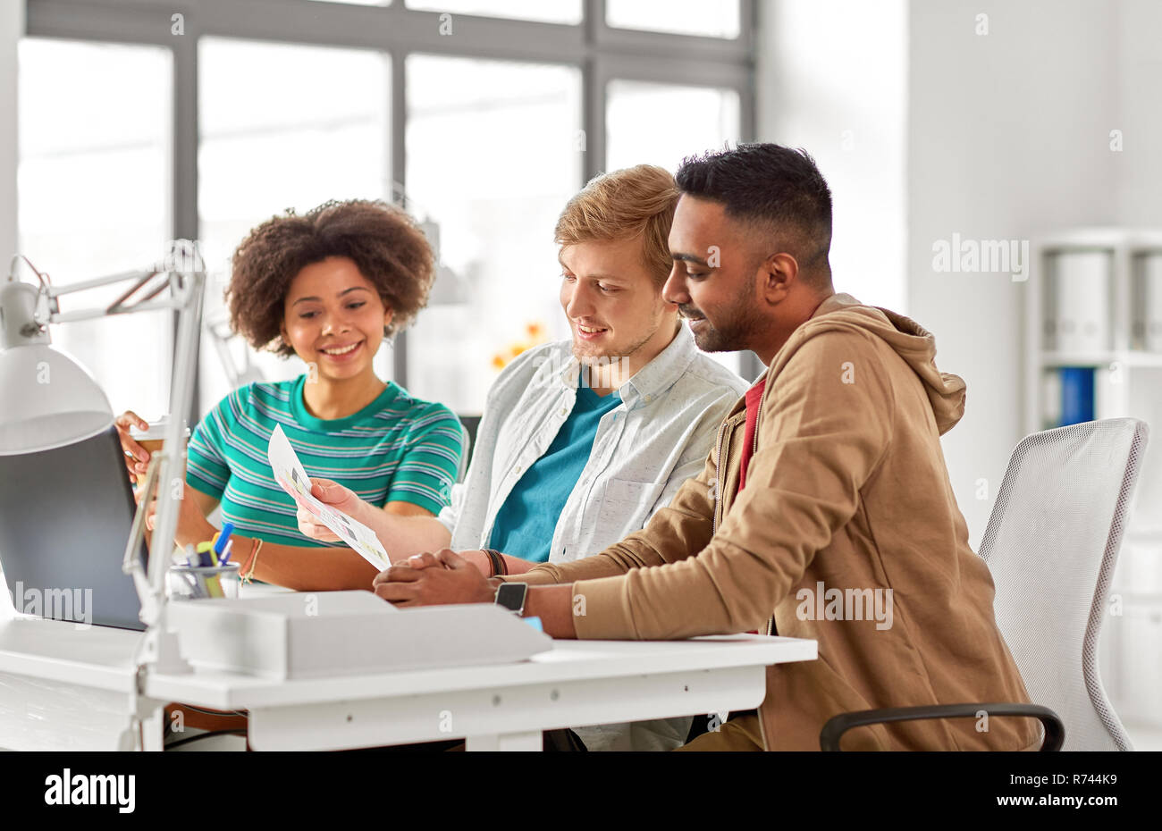 team working on user interface design at office Stock Photo