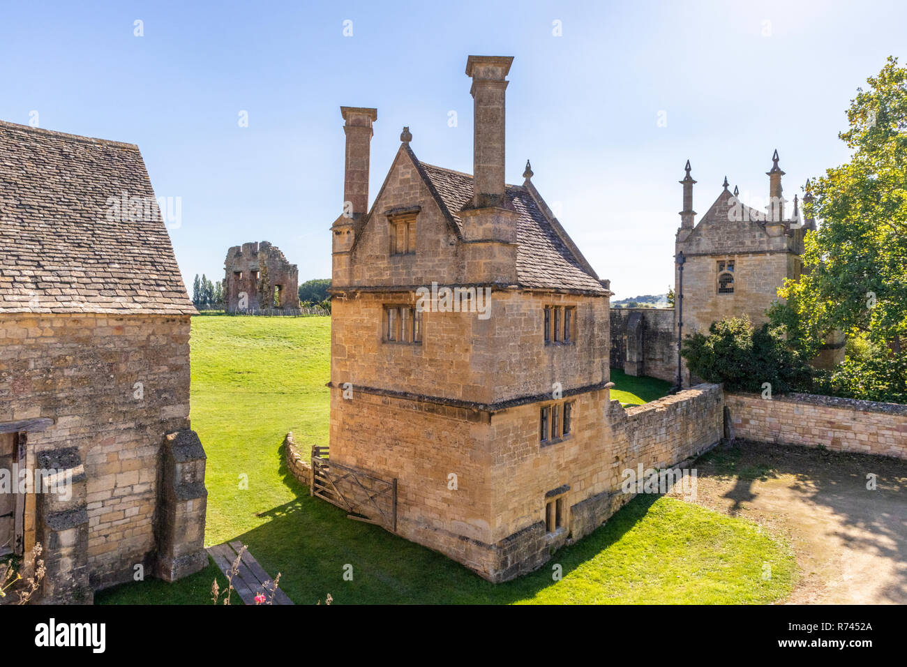 Some of the remaining buildings of Campden House built by Sir Baptist Hicks in 1613 in the Cotswold town of Chipping Campden, Gloucestershire UK Stock Photo