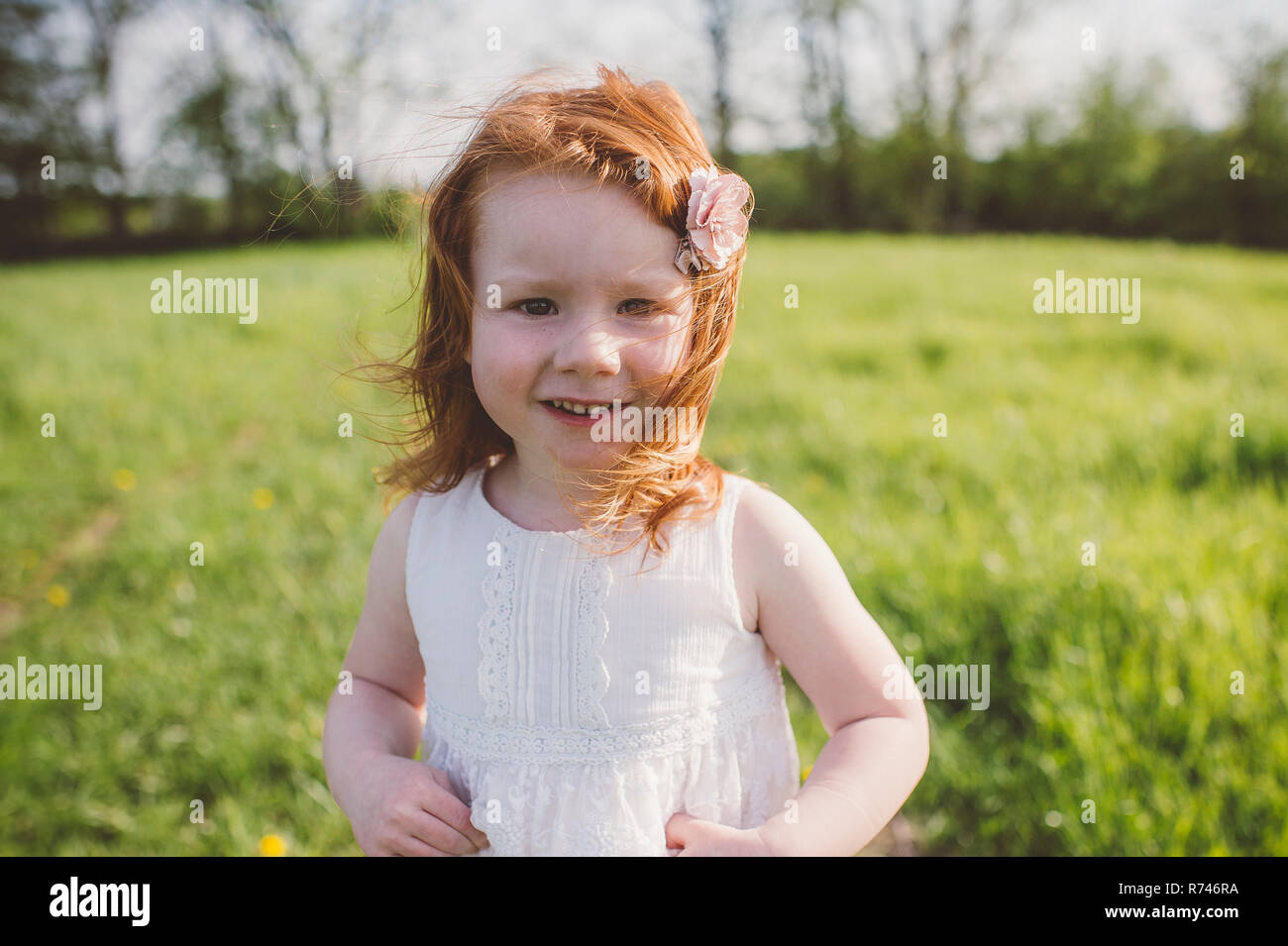 Little girl in park Stock Photo