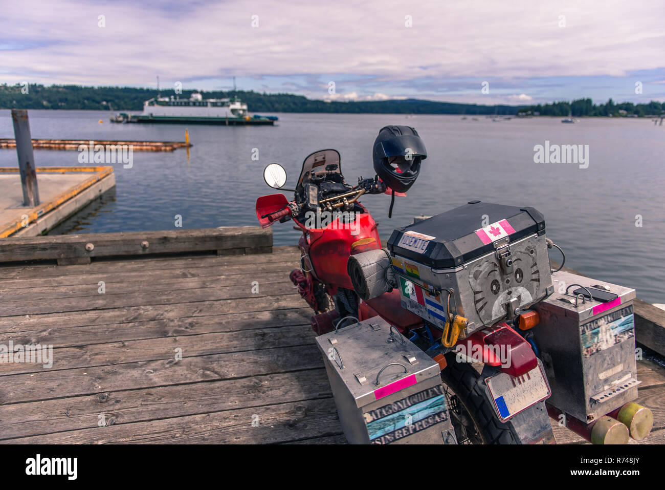 Touring motorcycle by Campbell River, Vancouver, Canada Stock Photo Alamy