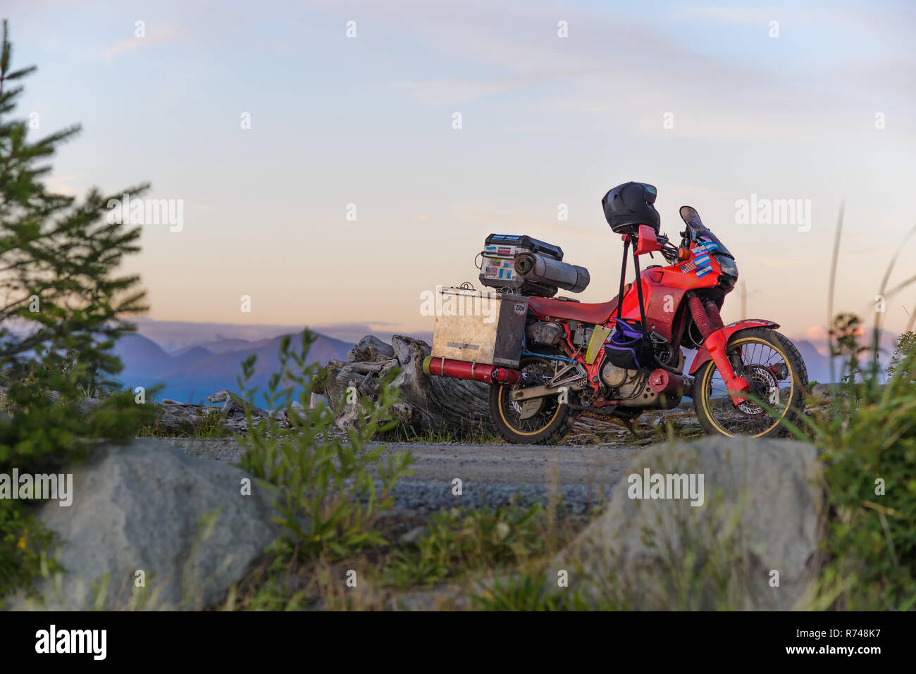 Touring motorcycle by Campbell River, Vancouver, Canada Stock Photo Alamy