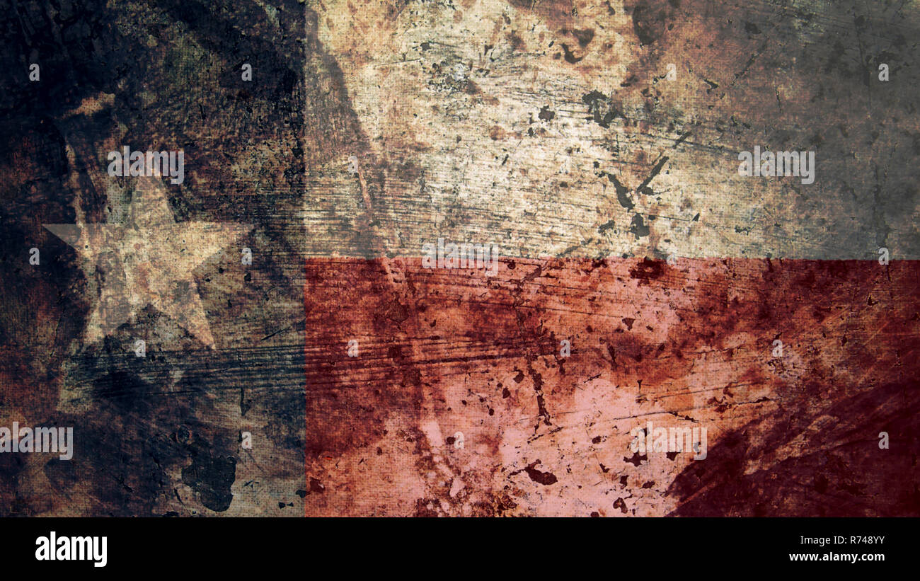 Very Grungy Vintage Texas Flag, Grunge Background Texture Stock Photo