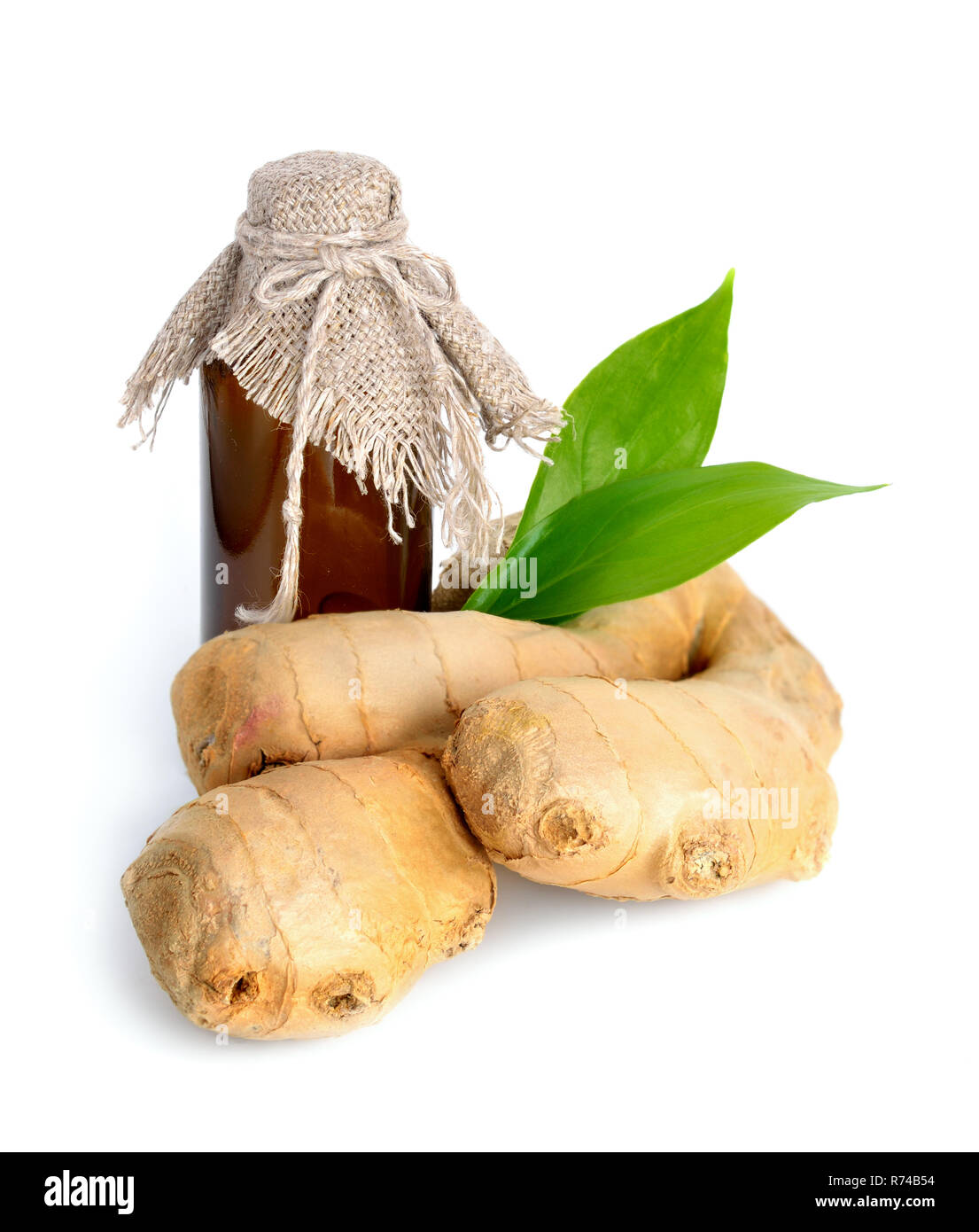 Gingers essential oil. Isolated. Stock Photo