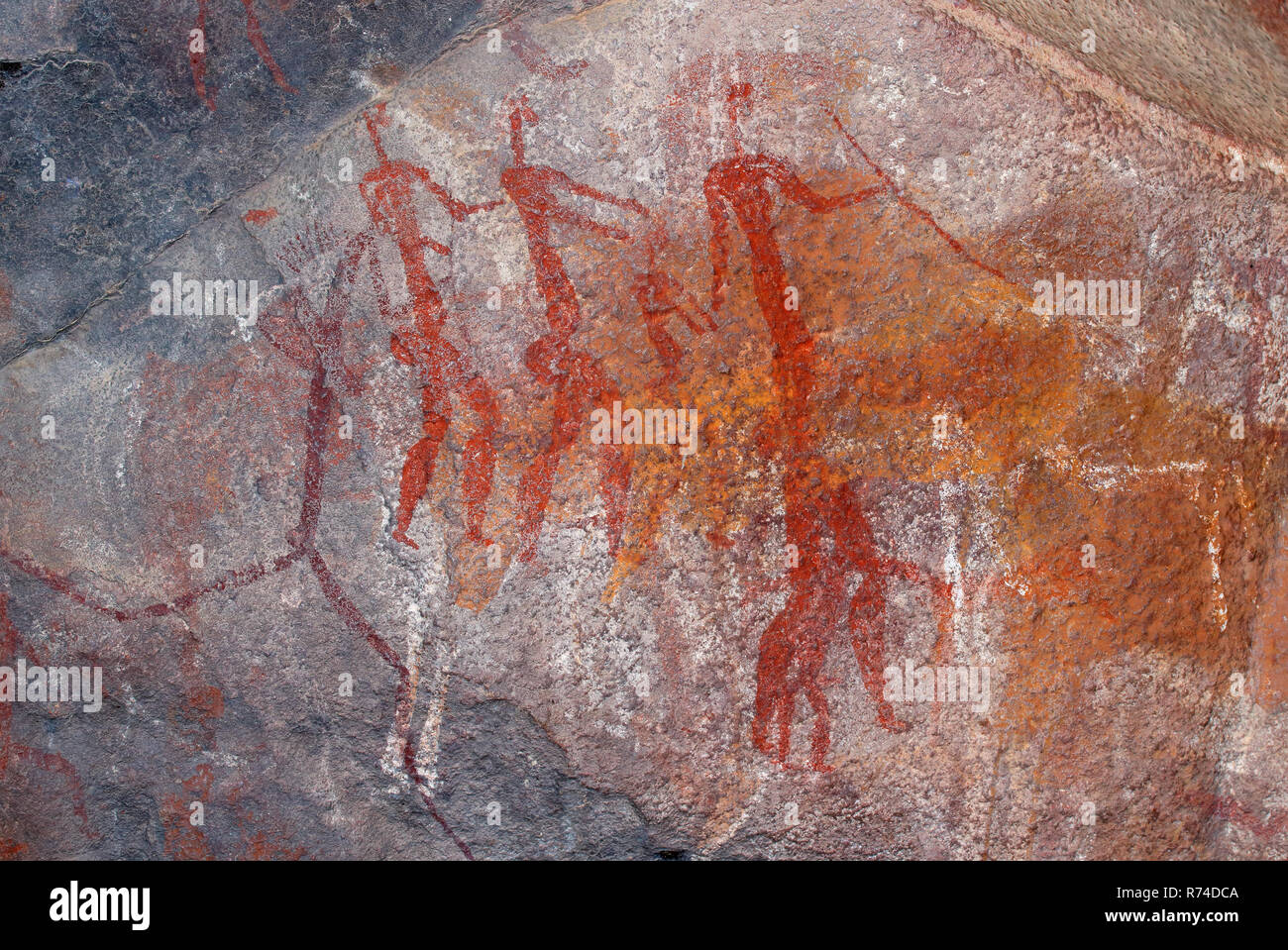 Bushmen rock painting Stock Photo