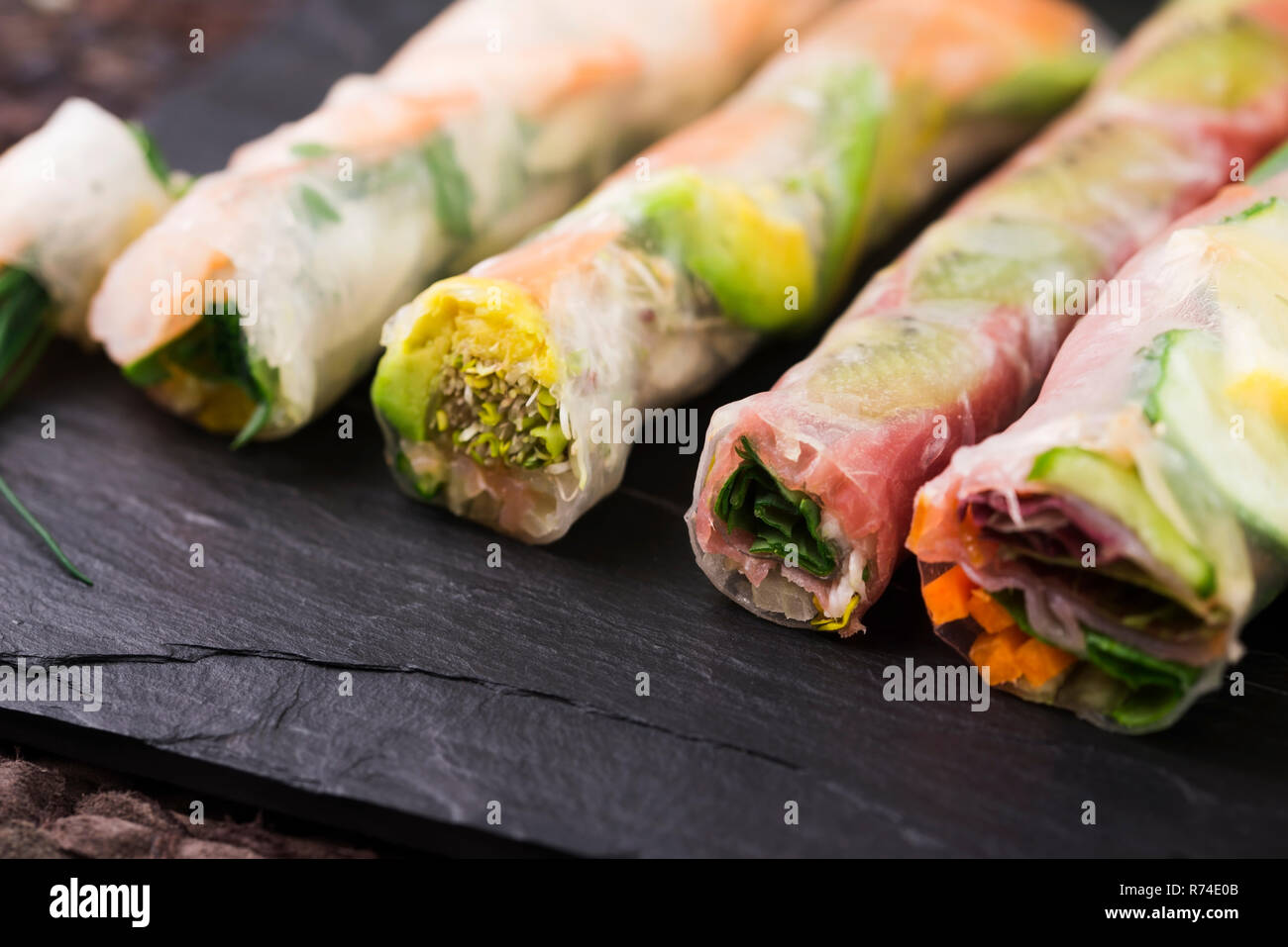 Japanese Salad Roll Stock Photo Alamy