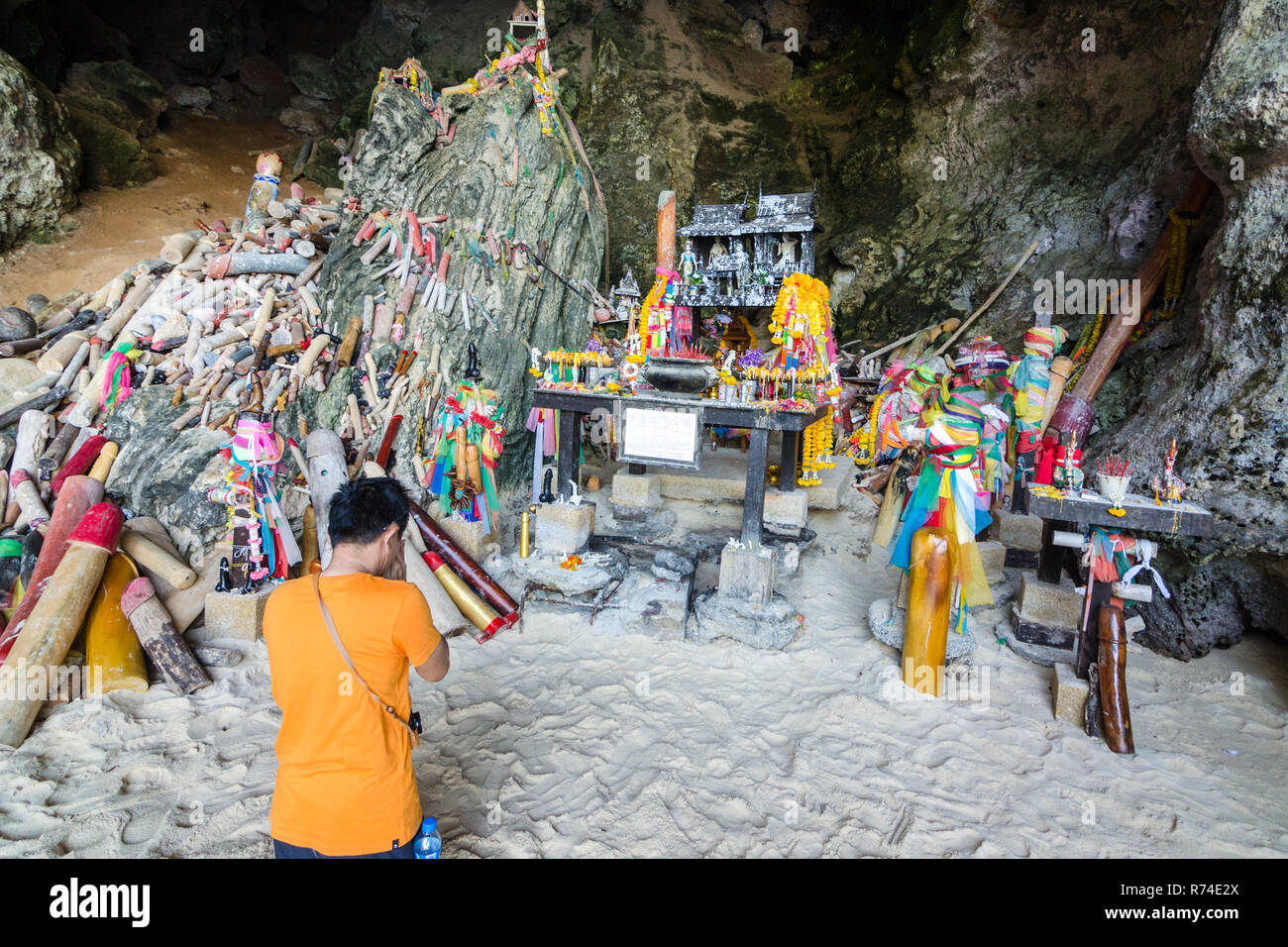 Phra Nang Princess Cave, Railay Beach, Thailand Stock Photo