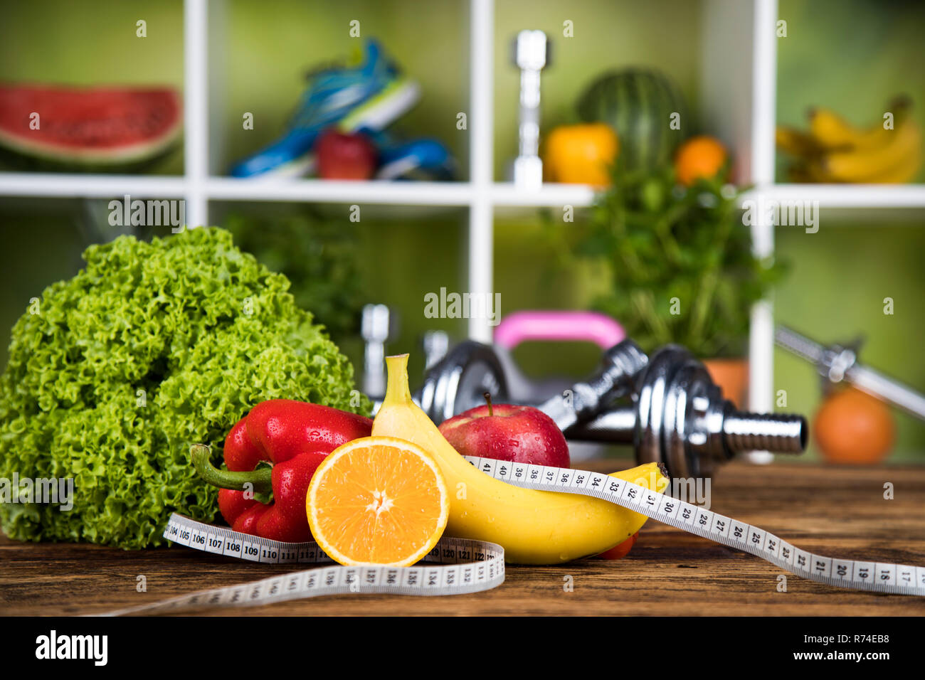 Healthy lifestyle concept, Diet and fitness Stock Photo - Alamy