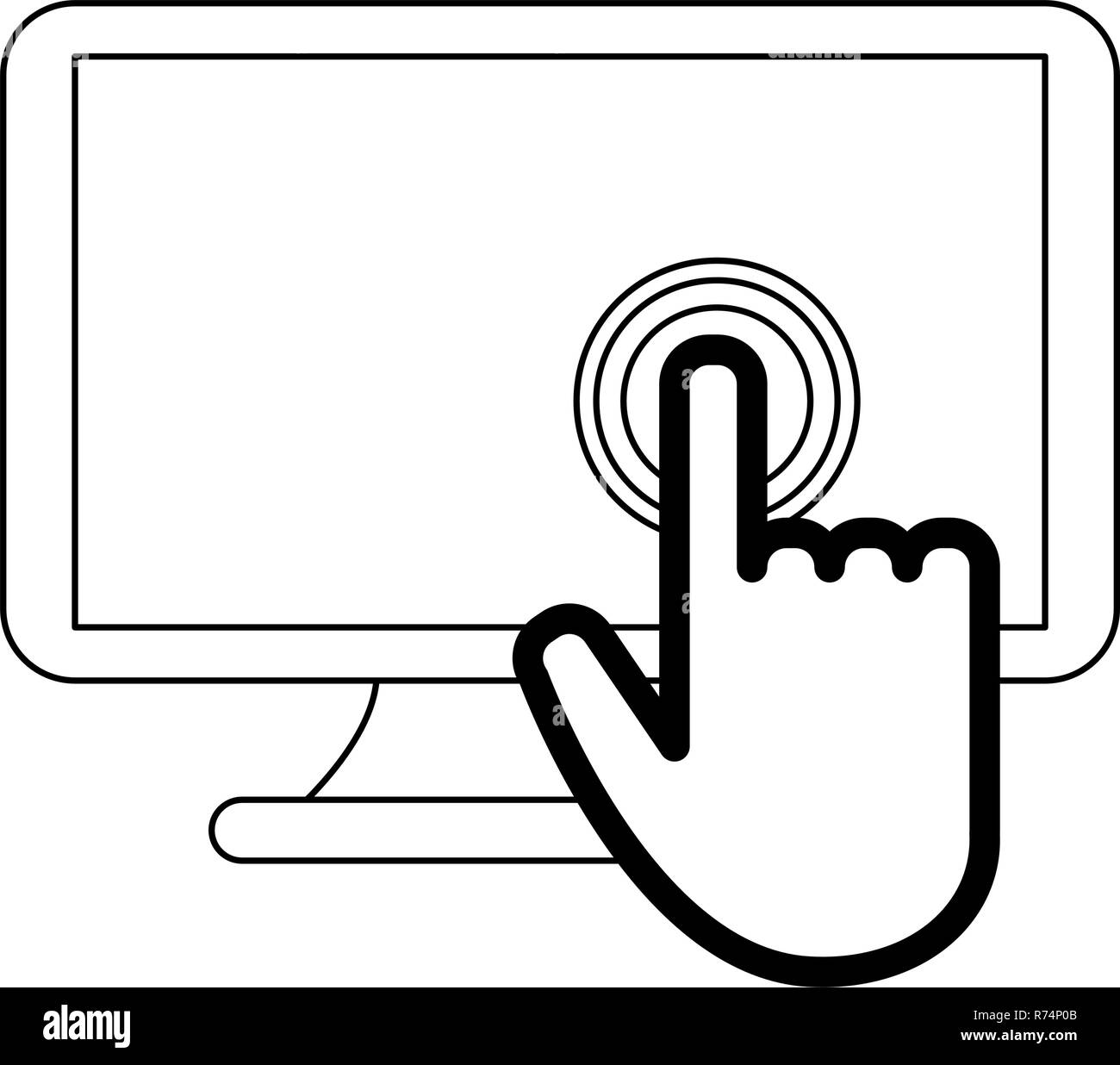 Cursor on computer black and white Stock Vector Image & Art - Alamy