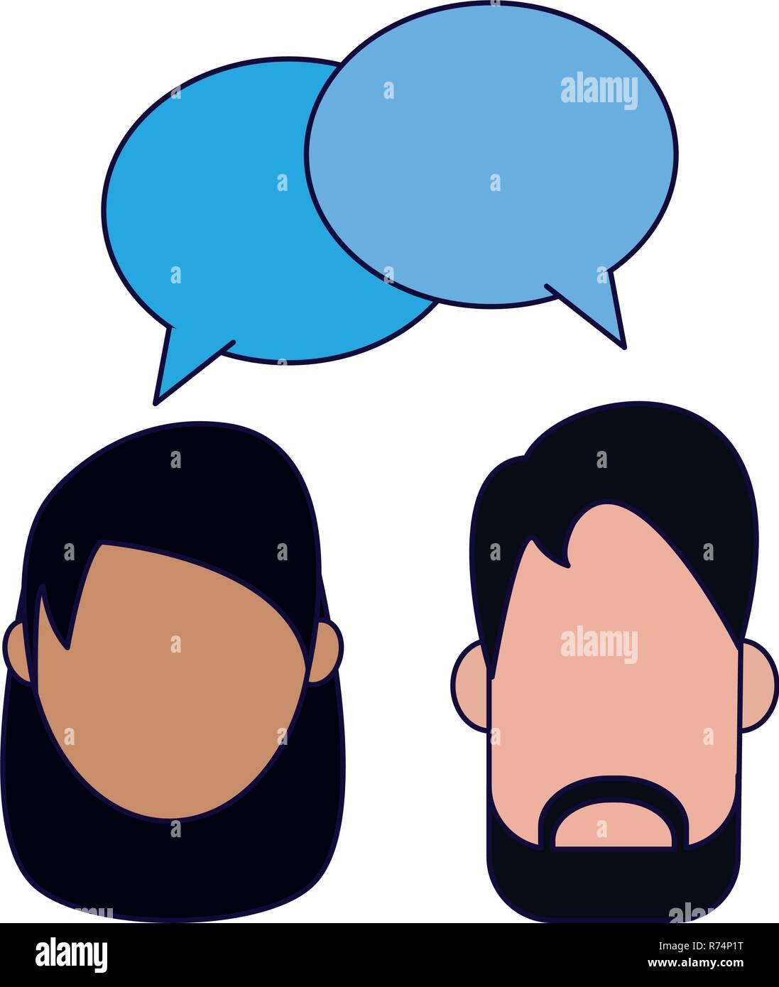 Couple talking avatar Stock Vector Image & Art - Alamy