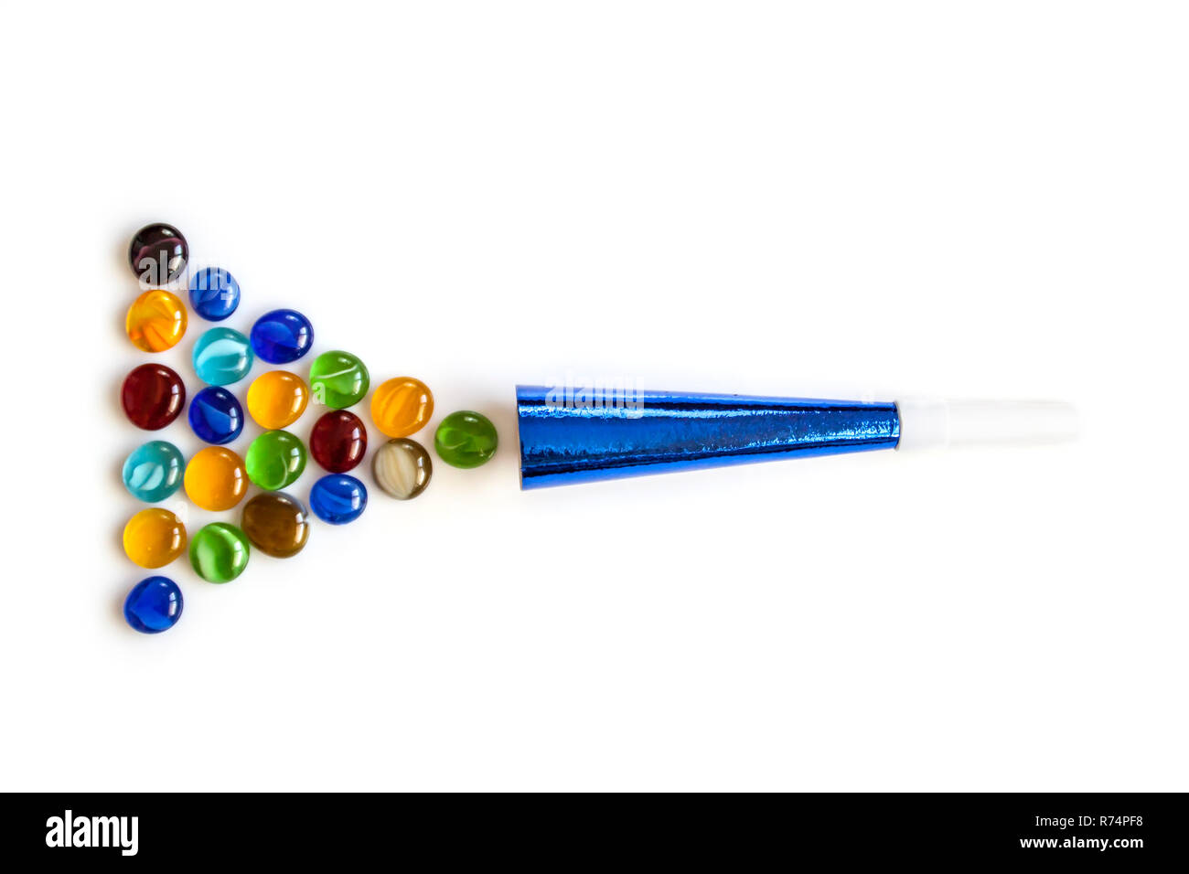 Party horn with decorative gems Stock Photo Alamy